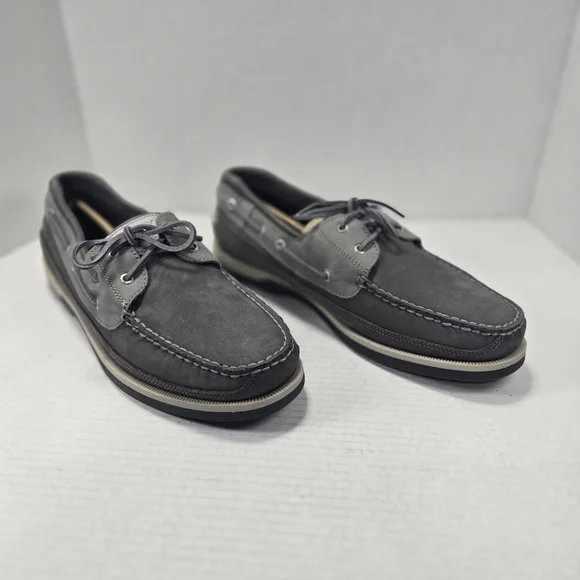 *NEW* Sperry Men's Gold Mako 2-eye Grey Suede Boat Shoes Size 15 - Picture 1 of 13